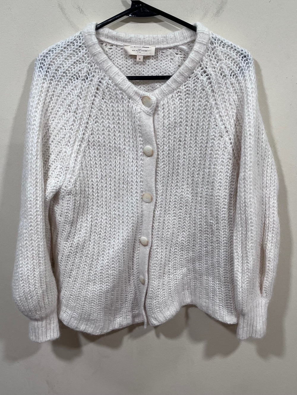 Sézane Emile Cardigan EUC / Color Ecru / Size Medium wool alpaca blend - Picture 3 of 8